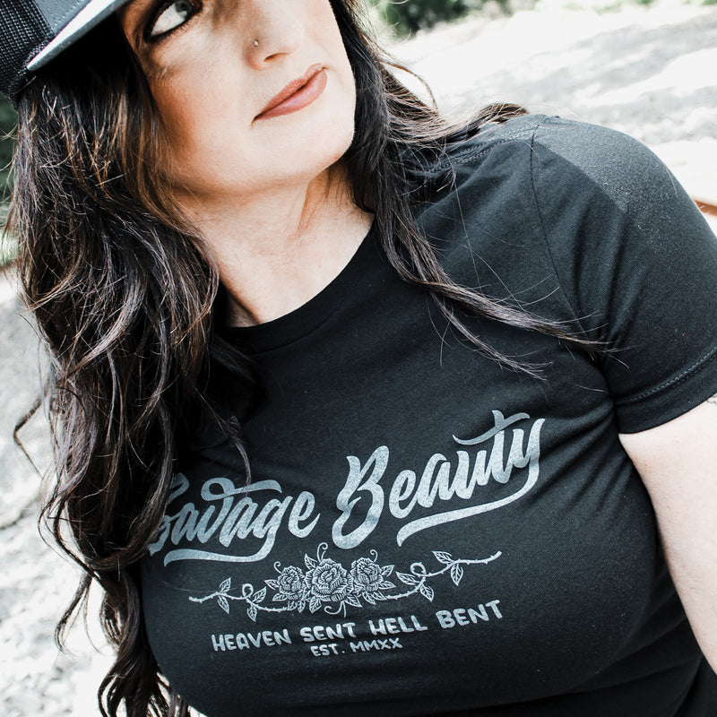 Savage Gray on Black Tee
