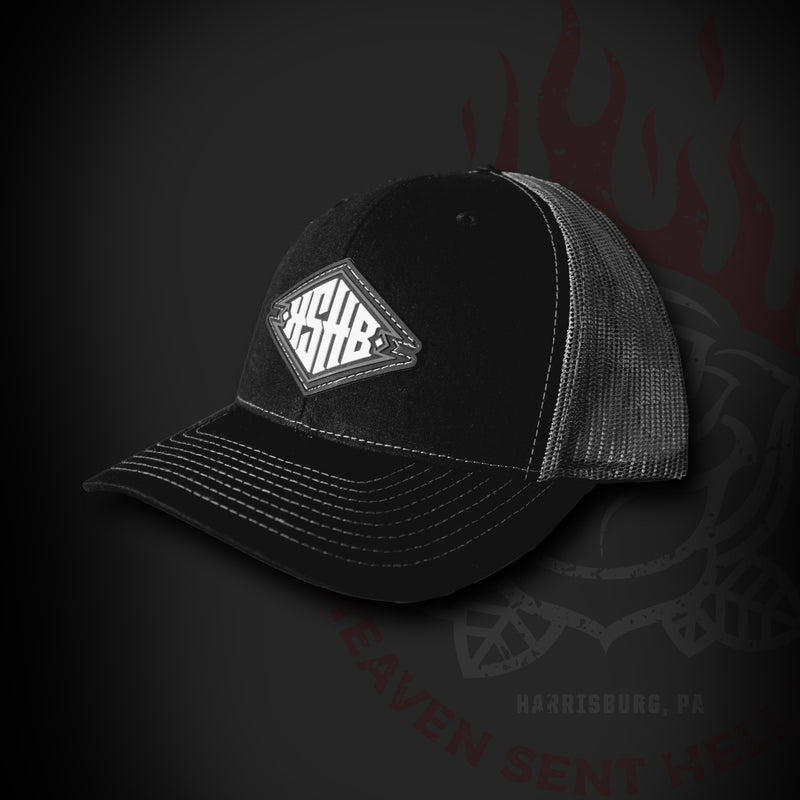 Gray on Black Trucker