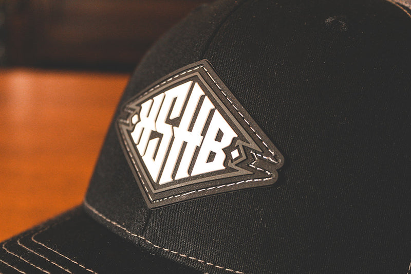 Gray on Black Trucker