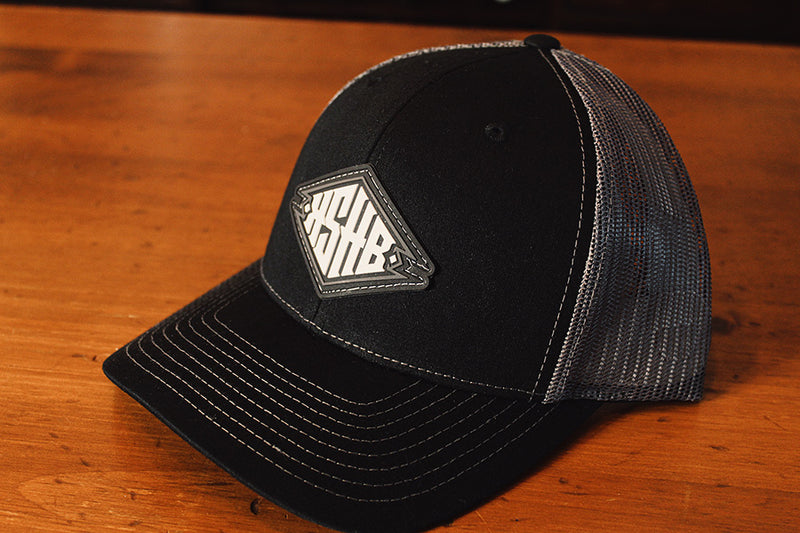 Gray on Black Trucker