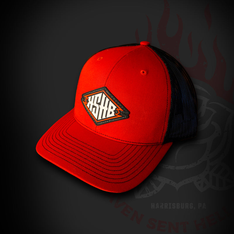 Red Pinstripe Trucker